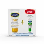 Cetaphil pack solaire SPF50+ lotion 100ml + baume lèvres 8ml